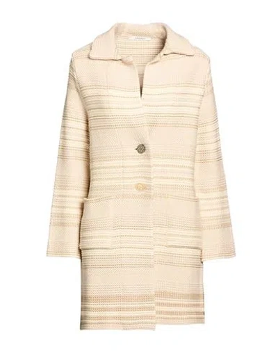 Maliparmi Malìparmi Woman Coat Sand Size S Acrylic, Cotton In Brown
