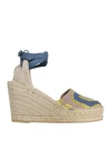 Maliparmi Malìparmi Woman Espadrilles Slate Blue Size 11 Textile Fibers In Blue