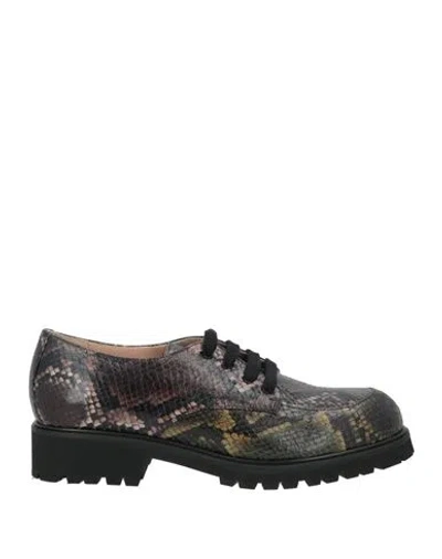 Maliparmi Malìparmi Woman Lace-up Shoes Dark Green Size 8 Leather