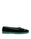 Maliparmi Malìparmi Woman Loafers Deep Teal Size 8 Textile Fibers In Green