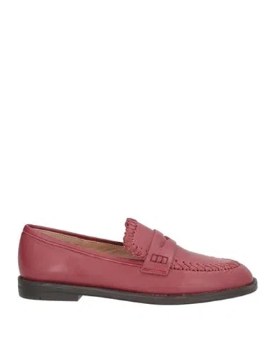 Maliparmi Malìparmi Woman Loafers Garnet Size 7 Regenerated Leather In Red