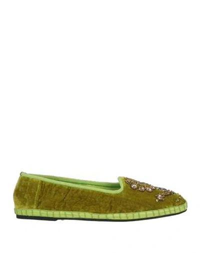 Maliparmi Malìparmi Woman Loafers Green Size 10 Textile Fibers In Green