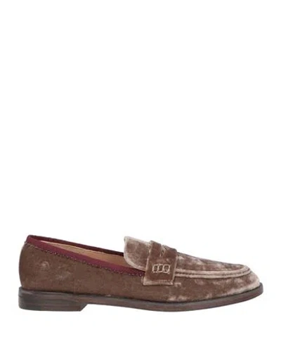 Maliparmi Malìparmi Woman Loafers Taupe Size 8 Textile Fibers In Brown
