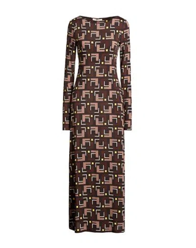 Maliparmi Malìparmi Woman Maxi Dress Black Size 6 Viscose, Elastane In Brown