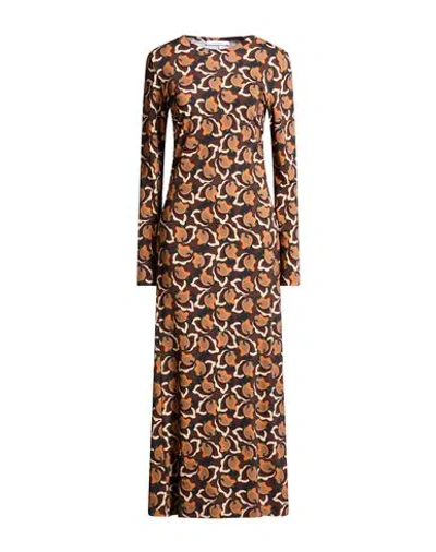 Maliparmi Malìparmi Woman Maxi Dress Brown Size 10 Viscose, Elastane