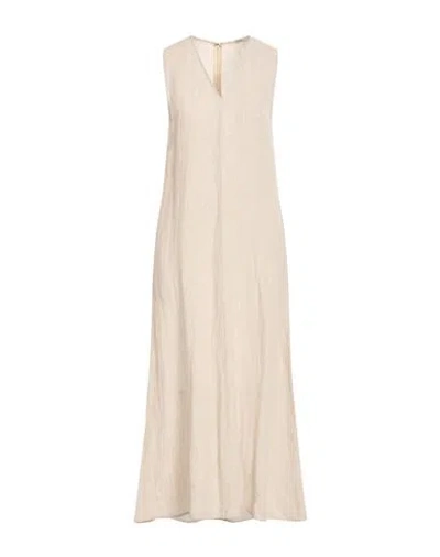 Maliparmi Malìparmi Woman Maxi Dress Light Grey Size 4 Linen In Neutral