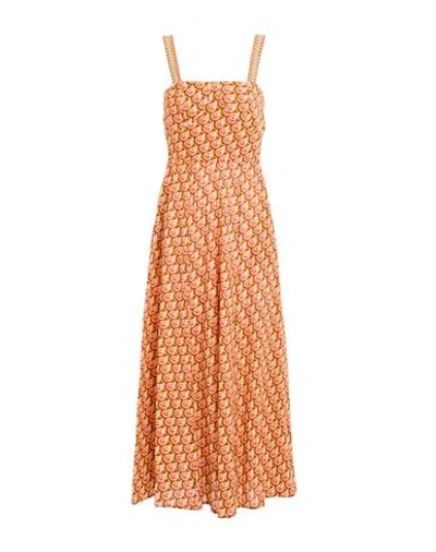 Maliparmi Malìparmi Woman Maxi Dress Mandarin Size 8 Cotton In Orange