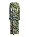 Maliparmi Malìparmi Woman Maxi Dress Military Green Size 6 Polyester, Elastane In Multi