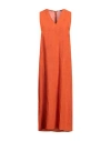 Maliparmi Malìparmi Woman Maxi Dress Orange Size 12 Linen In Orange