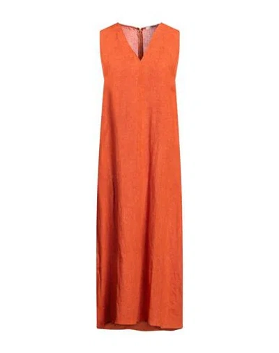 Maliparmi Malìparmi Woman Maxi Dress Orange Size 12 Linen