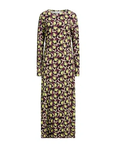 Maliparmi Malìparmi Woman Maxi Dress Plum Size 10 Viscose, Elastane In Brown