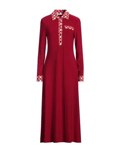 Maliparmi Malìparmi Woman Midi Dress Brick Size 12 Polyester, Elastane, Viscose In Red