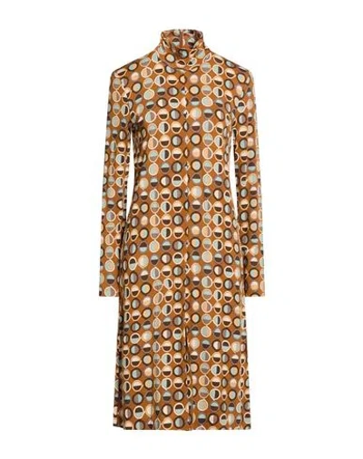 Maliparmi Malìparmi Woman Midi Dress Brown Size 10 Viscose, Elastane