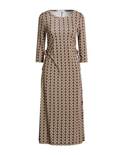 Maliparmi Malìparmi Woman Midi Dress Brown Size 10 Viscose, Elastane