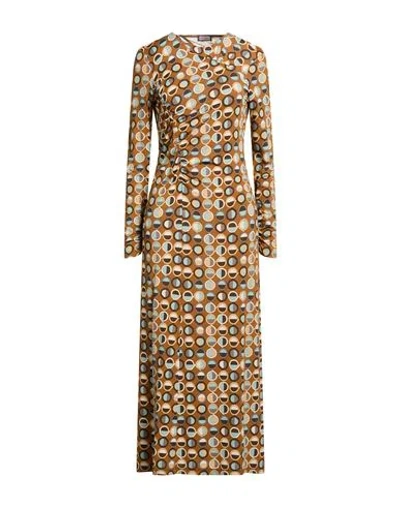 Maliparmi Malìparmi Woman Midi Dress Brown Size 6 Viscose, Elastane