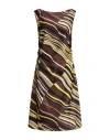 Maliparmi Malìparmi Woman Midi Dress Chocolate Brown Size 10 Polyester, Elastane In Brown