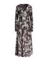 Maliparmi Malìparmi Woman Midi Dress Lead Size 4 Polyester, Elastane In Brown