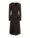 Maliparmi Malìparmi Woman Midi Dress Dark Brown Size 8 Viscose, Nylon, Elastane In Multi