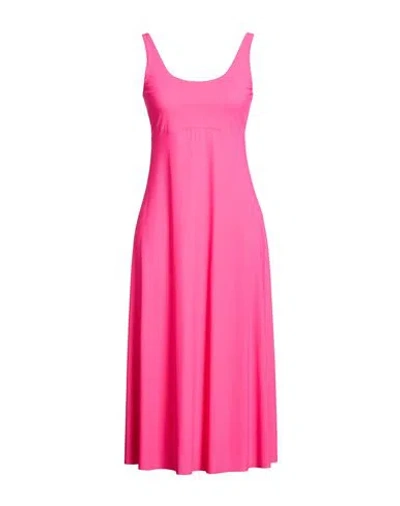Maliparmi Malìparmi Woman Midi Dress Fuchsia Size 10 Polyamide, Elastane In Pink