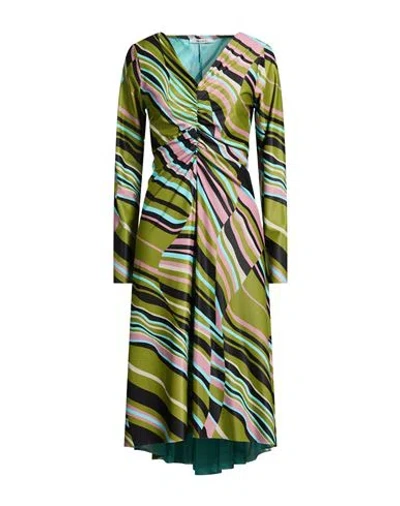 Maliparmi Malìparmi Woman Midi Dress Green Size 8 Polyester, Elastane