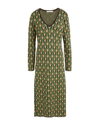 Maliparmi Malìparmi Woman Midi Dress Green Size L Viscose, Polyester, Lurex