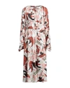 Maliparmi Malìparmi Woman Midi Dress Ivory Size 10 Polyethylene In White