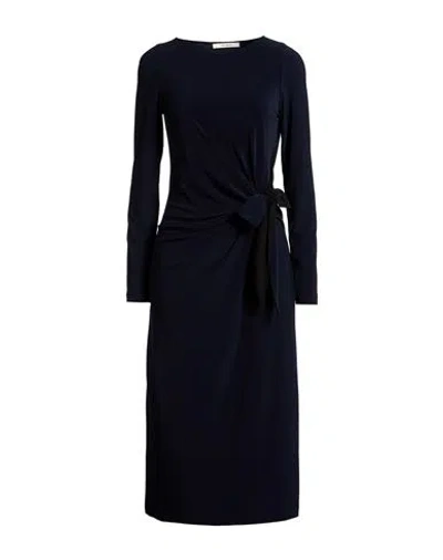 Maliparmi Malìparmi Woman Midi Dress Midnight Blue Size 6 Polyester, Elastane In Black