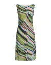 Maliparmi Malìparmi Woman Midi Dress Military Green Size 10 Polyester, Elastane In Multi