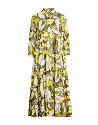 Maliparmi Malìparmi Woman Midi Dress Military Green Size 6 Cotton