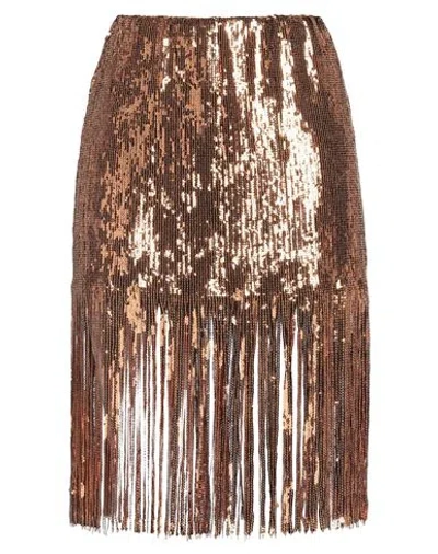 Maliparmi Malìparmi Woman Midi Skirt Brown Size 4 Polyester, Elastic Fibres