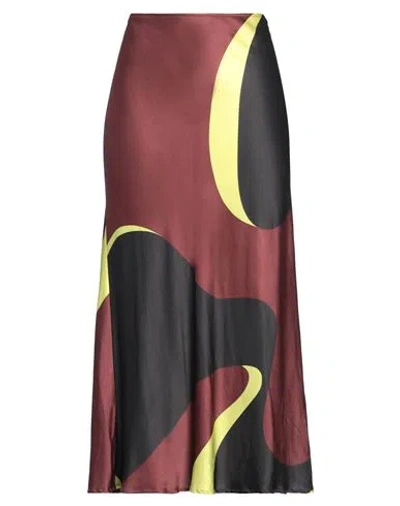 Maliparmi Malìparmi Woman Midi Skirt Burgundy Size 2 Viscose, Elastane In Red