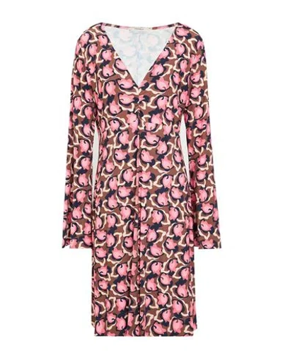 Maliparmi Malìparmi Woman Mini Dress Brown Size 10 Viscose, Elastane In Multi