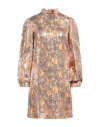 Maliparmi Malìparmi Woman Mini Dress Copper Size 8 Viscose, Silk, Metal, Polyamide In Orange
