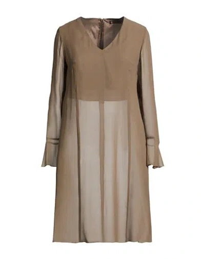 Maliparmi Malìparmi Woman Mini Dress Light Brown Size 10 Silk In Sand