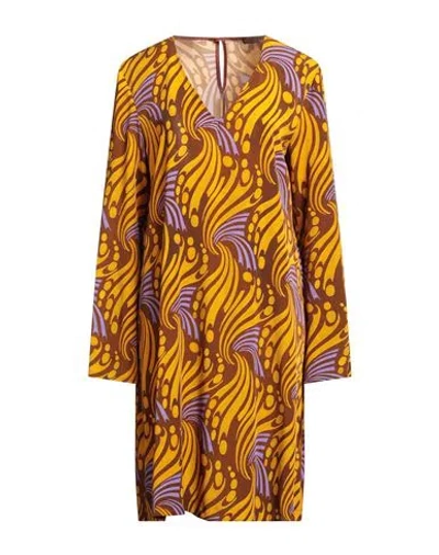 Maliparmi Malìparmi Woman Mini Dress Marigold Size 10 Polyester, Elastane