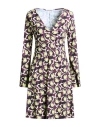 Maliparmi Malìparmi Woman Mini Dress Plum Size 10 Viscose, Elastane In Multi
