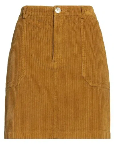 Maliparmi Malìparmi Woman Mini Skirt Mustard Size 6 Cotton, Elastane In Brown