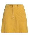 Maliparmi Malìparmi Woman Mini Skirt Mustard Size 8 Goat Skin In Yellow