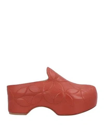 Maliparmi Malìparmi Woman Mules & Clogs Brick Size 6 Leather In Multi
