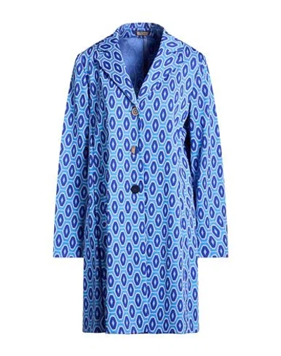 Maliparmi Malìparmi Woman Overcoat & Trench Coat Azure Size 12 Polyester In Blue