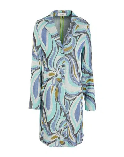 Maliparmi Malìparmi Woman Overcoat & Trench Coat Azure Size 6 Viscose, Polyamide, Elastane In Blue