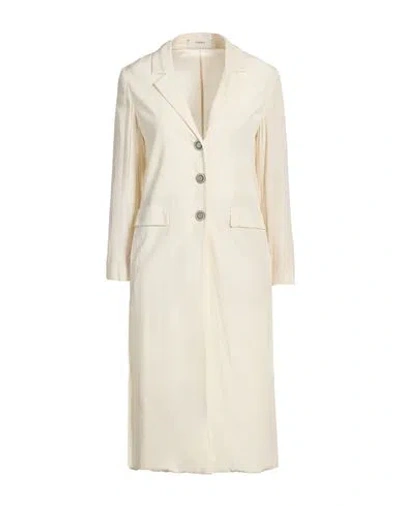 Maliparmi Malìparmi Woman Overcoat & Trench Coat Ivory Size 4 Viscose In White