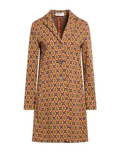 Maliparmi Malìparmi Woman Overcoat & Trench Coat Orange Size 8 Polyester In Brown