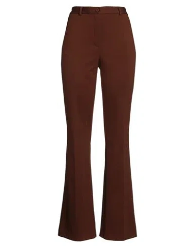 Maliparmi Malìparmi Woman Pants Brown Size 10 Viscose, Polyamide, Elastane