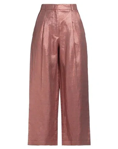 Maliparmi Malìparmi Woman Pants Brown Size 6 Viscose, Linen, Polyester