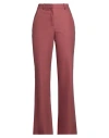 Maliparmi Malìparmi Woman Pants Chocolate Brown Size 4 Cotton, Polyamide, Elastane In Burgundy
