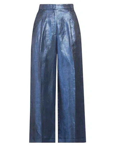 Maliparmi Malìparmi Woman Pants Navy Size 10 Viscose, Linen, Polyester