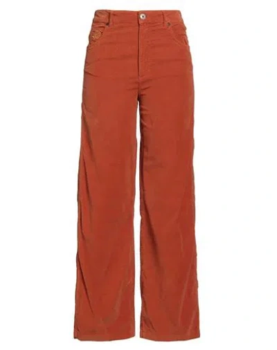 Maliparmi Malìparmi Woman Pants Rust Size 30 Cotton, Elastane In Brown