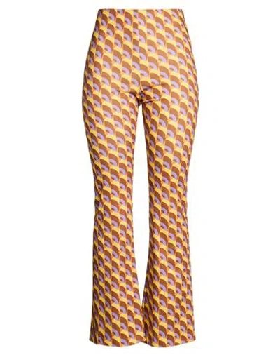 Maliparmi Malìparmi Woman Pants Yellow Size 10 Polyester, Elastic Fibres