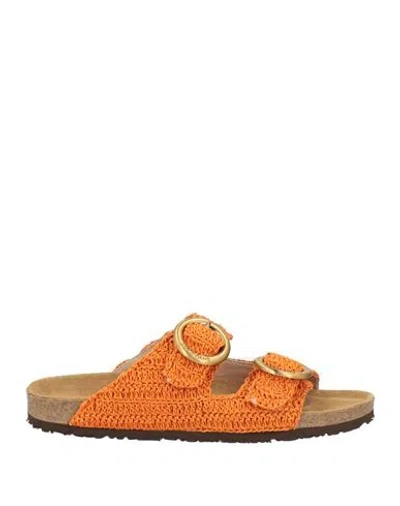 Maliparmi Malìparmi Woman Sandals Apricot Size 6 Textile Fibers In Orange